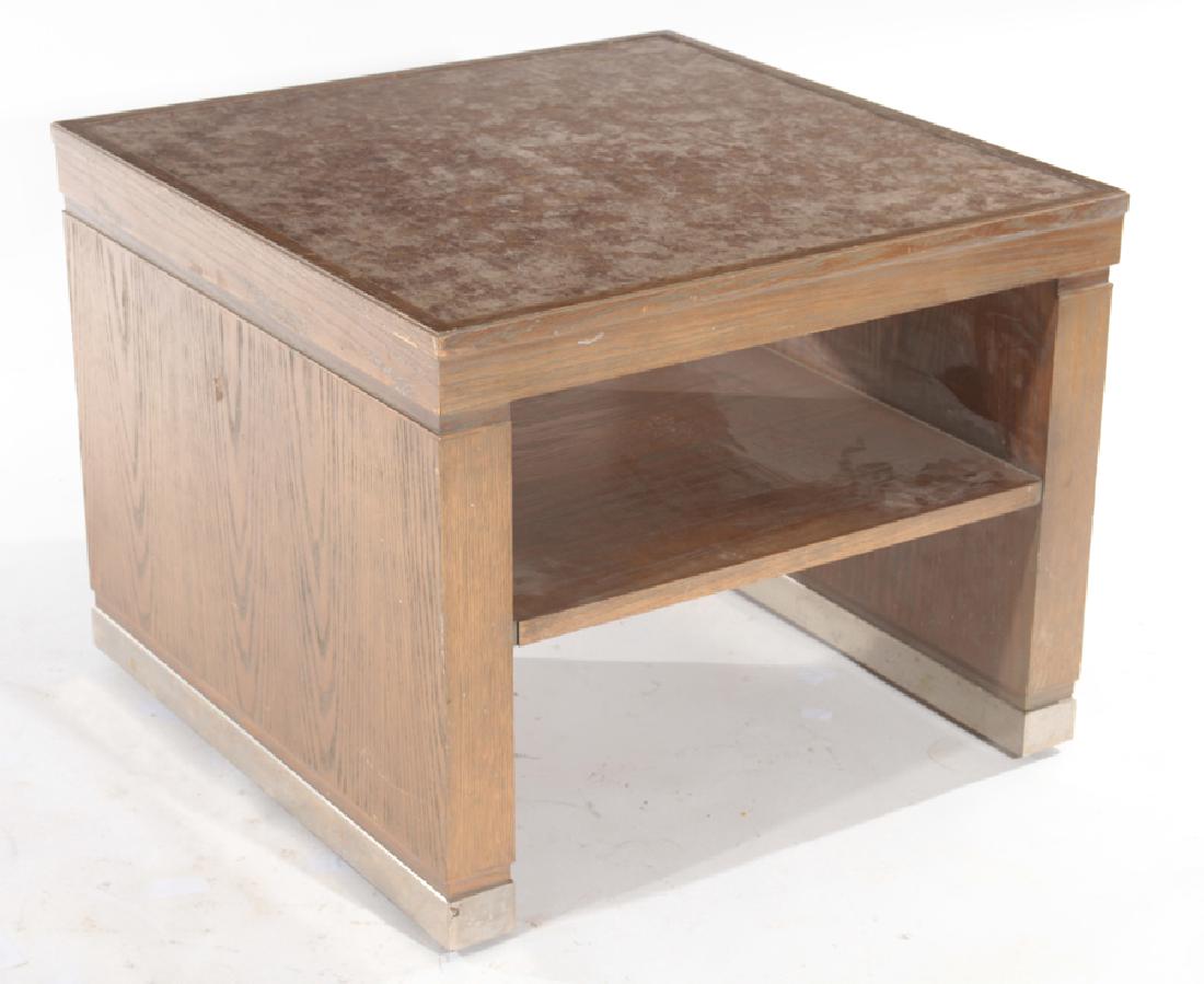 MID CENTURY MODERN CERUSED OAK SIDE TABLE C.1960 (1 of 4)