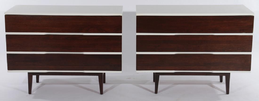 PAIR MID CENTURY MODERN MAHOGANY CHESTS C.1970 (1 of 6)