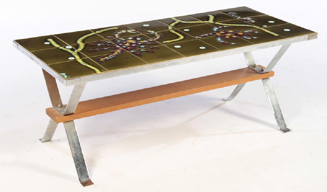 MID CENTURY MODERN TILE TOP COFFEE TABLE 1970 (1 of 6)