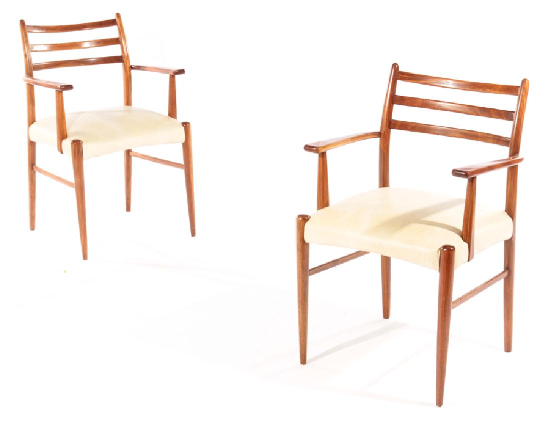 PAIR MODERN ARM CHAIRS DANISH LADDER BACK 1960 (1 of 5)