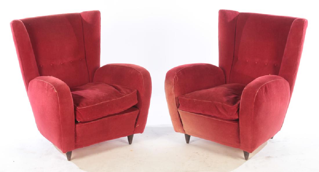 PAIR PAOLO BUFFA MID CENTURY MODERN CLUB CHAIRS (1 of 5)