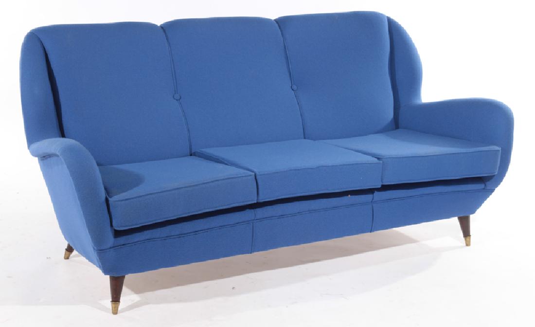 ITALIAN MODERN SOFA LOOSE CUSHION SEAT 1970 (1 of 4)