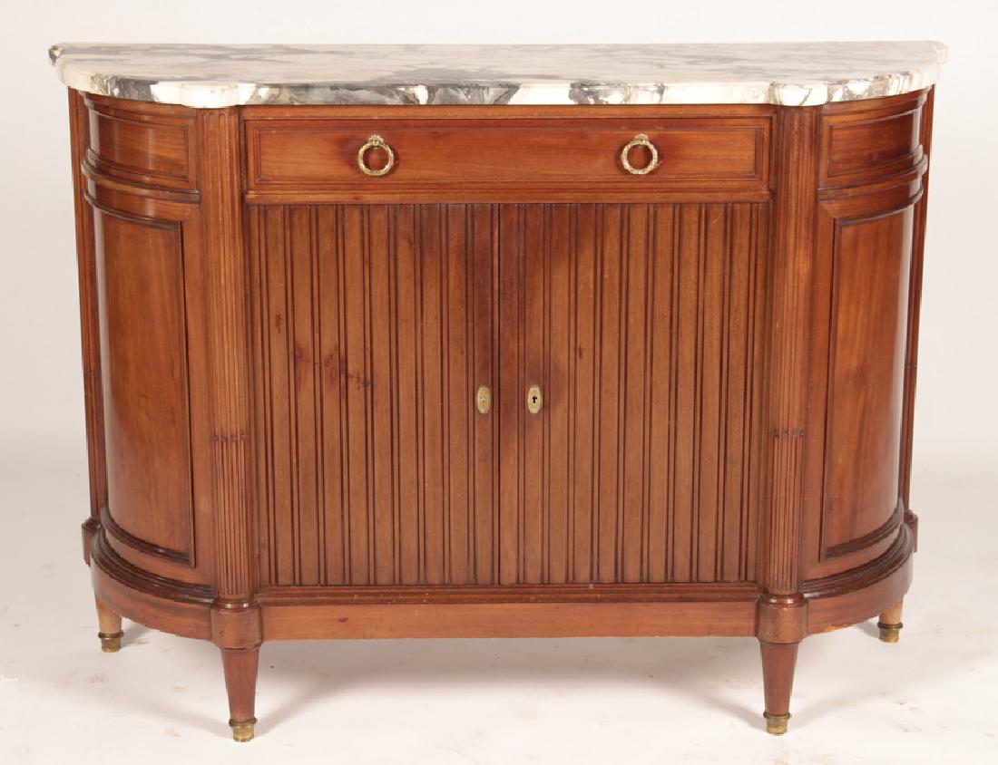 LOUIS XVI STYLE SERVER SHAPED MARBLE TOP 1920 (1 of 6)
