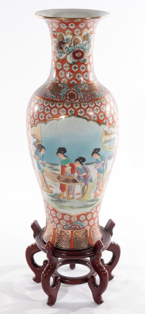 ASIAN PORCELAIN FLOOR VASE 2 DOMESTIC SCENES (1 of 7)