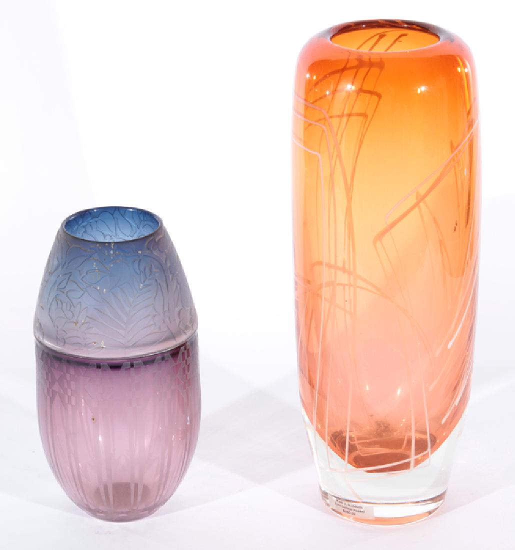 GROUPING OF TWO DECORATIVE GLASS VASES (1 of 7)