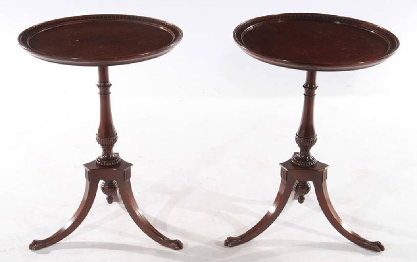 Pair Labeled Flint & Horner Mahogany Tables C1940