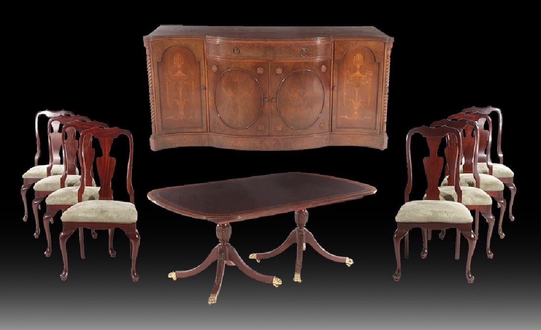 TEN PIECE MAHOGANY DINING ROOM SET (1 of 13)