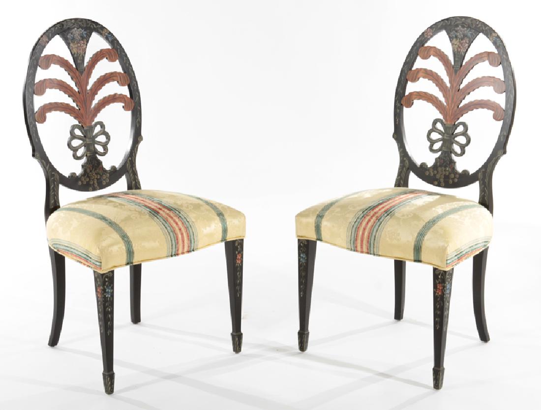 PAIR OF ADAMS STYLE PAINTED SIDE CHAIRS (1 of 5)