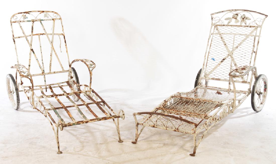 2 SALTERINI WROUGHT IRON CHAISE LOUNGE CHAIRS (1 of 7)
