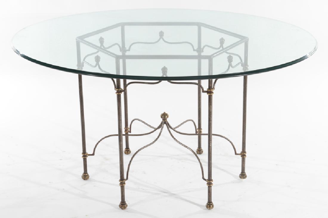 HEXAGONAL IRON TABLE CIRCULAR GLASS TOP (1 of 4)