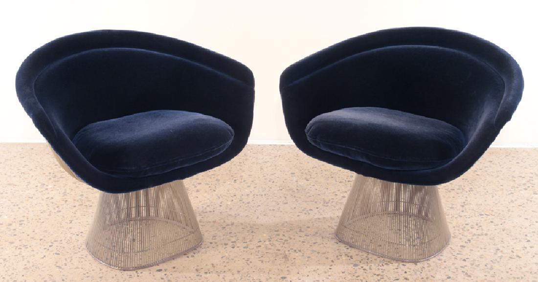 PAIR OF WARREN PLATNER CHROME PLATED STEEL CHAIRS (1 of 7)