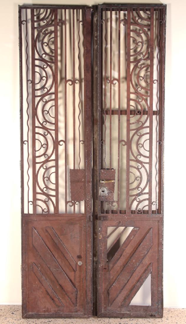 PAIR OF ART DECO IRON GATES CIRCA 1920 (1 of 5)