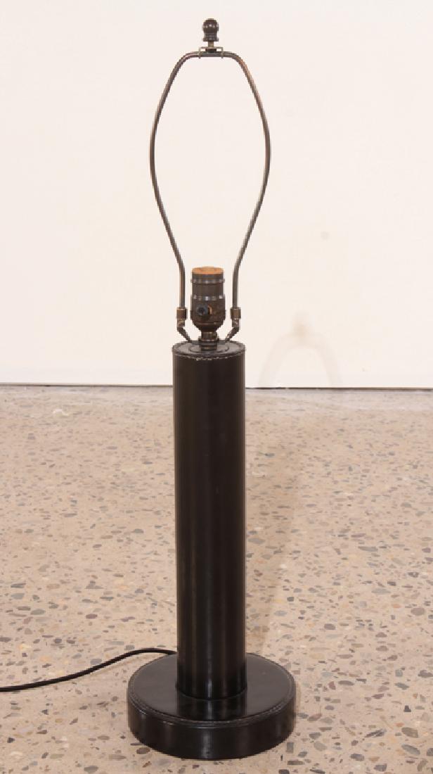 FRENCH STITCHED LEATHER TABLE LAMP LABELED VENDEL (1 of 4)