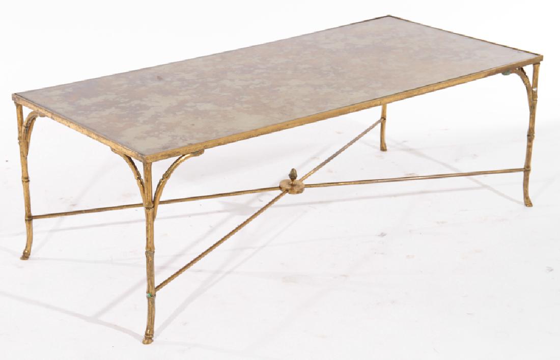 BAGUES BRONZE FAUX BAMBOO COFFEE TABLE 1950 (1 of 5)