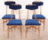 4 ITALIAN MID CENTURY MODERN OAK DINING CHAIRS