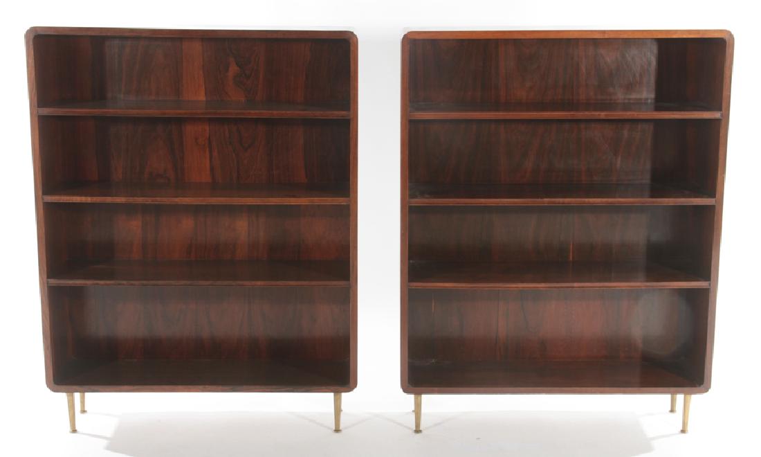 PAIR ITALIAN ROSEWOOD OPEN BOOKCASES C.1960 (1 of 6)