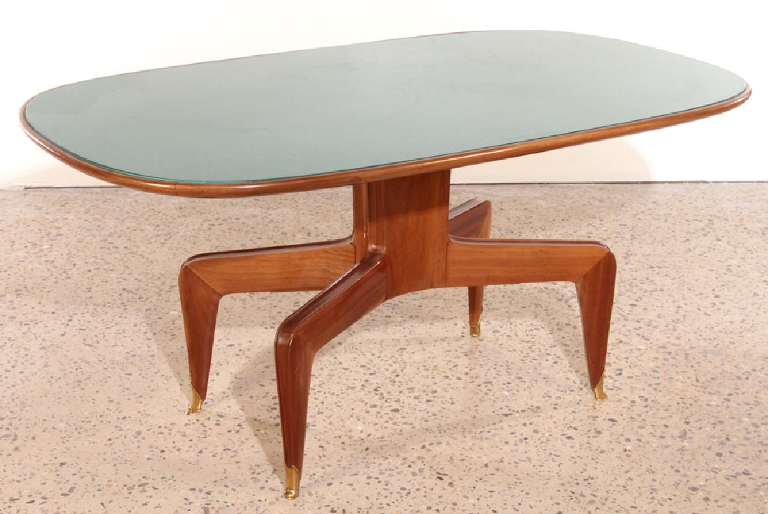 ITALIAN GRASSHOPPER GLASS TOP DINING TABLE C.1955 (1 of 5)