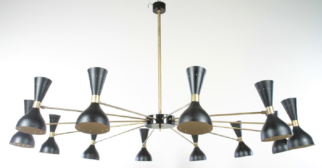 LARGE ITALIAN 12 ARM BRASS IRON CHANDELIER (1 of 3)