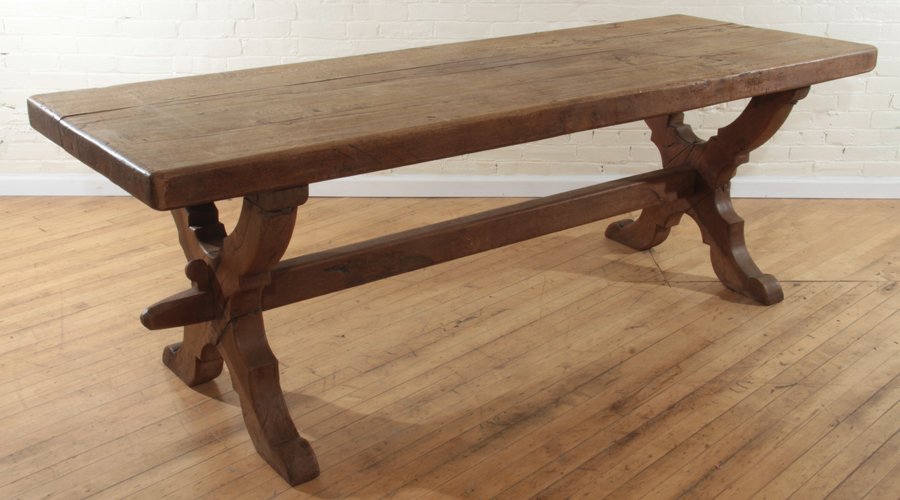 19TH CENT. PROVINCIAL GOTHIC STYLE FARM TABLE (1 of 5)