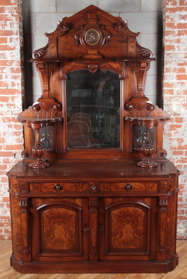 AMERICAN VICTORIAN SIDEBOARD WITH MIRROR C.1870 (1 of 5)