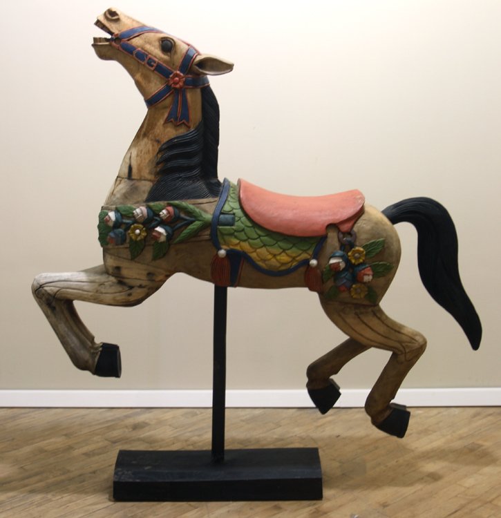 CAROUSEL HORSE ON STAND