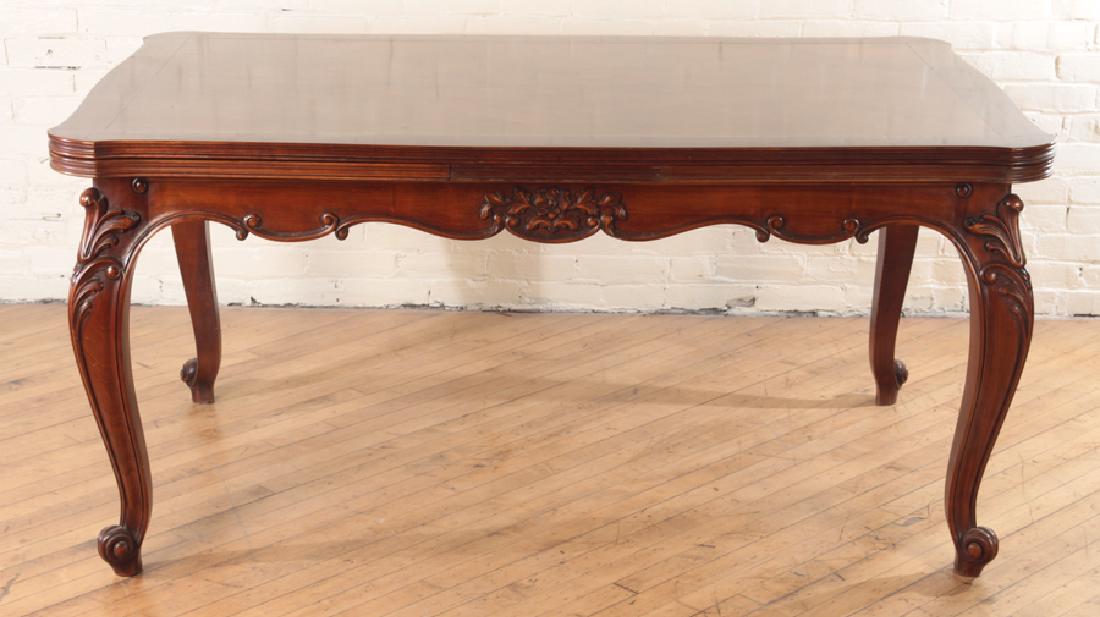 FRENCH CARVED MAHOGANY DINING TABLE C.1930 (1 of 6)