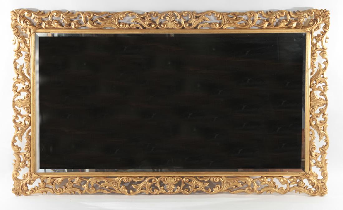 FRENCH STYLE CARVED GILT BEVELED GLASS MIRROR (1 of 3)