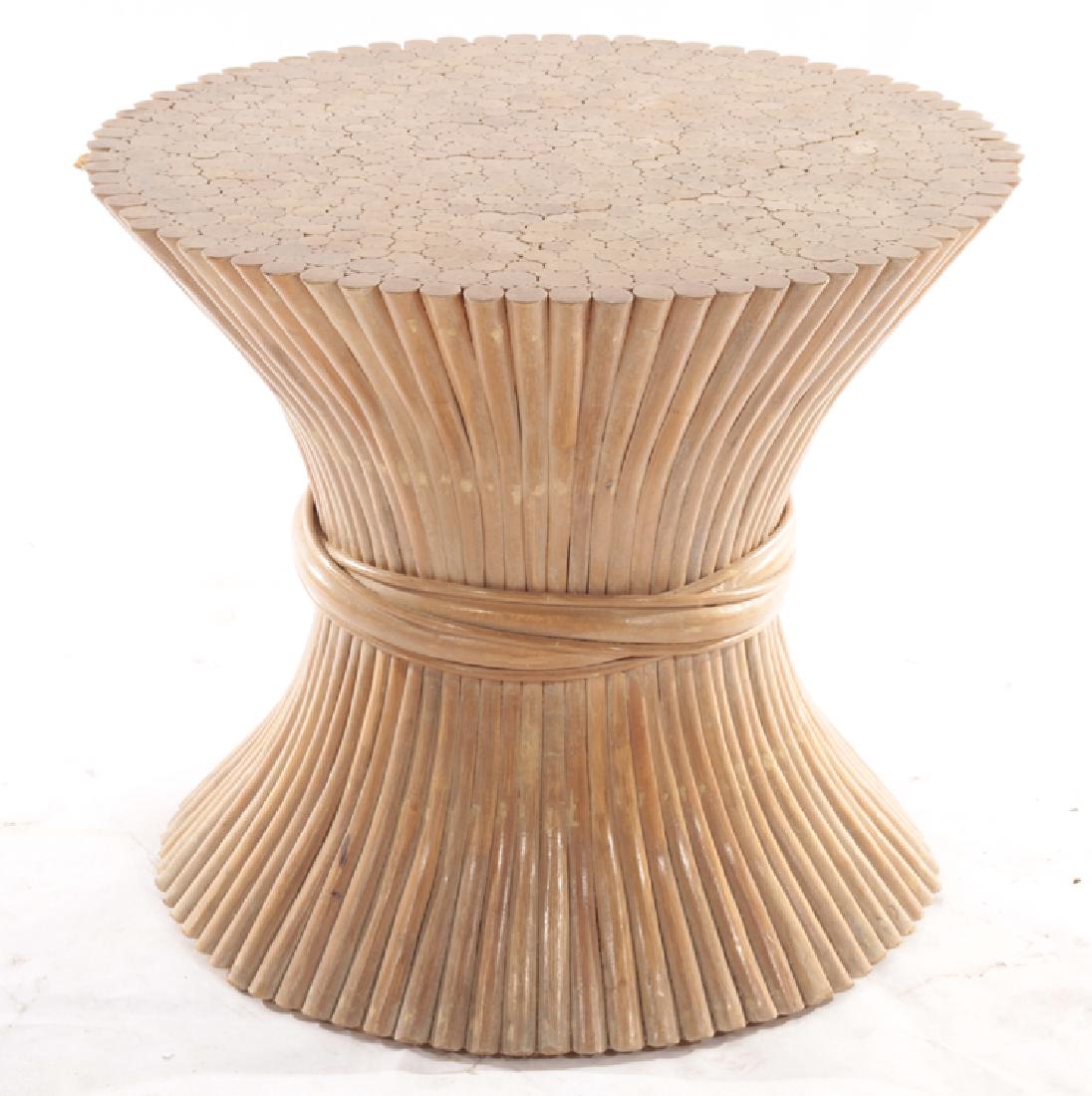 MCGUIRE FAUX WHEAT SHEAF PEDESTAL OR END TABLE (1 of 6)