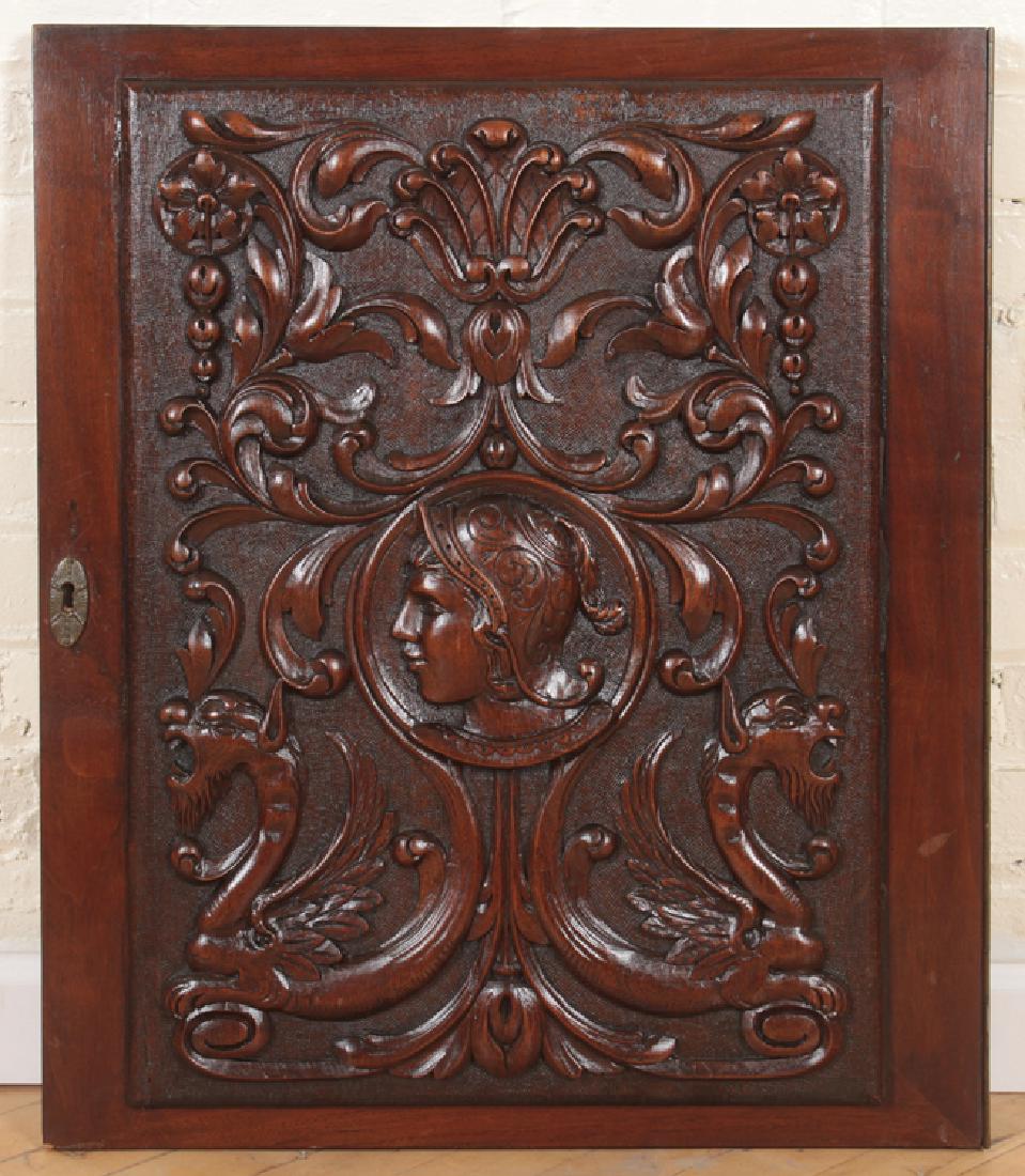CARVED MAHOGANY GRIFFIN PANEL CIRCA 1900 (1 of 5)