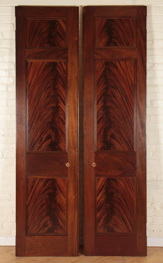 PAIR RAISED PANEL FLAME MAHOGANY DOORS (1 of 5)