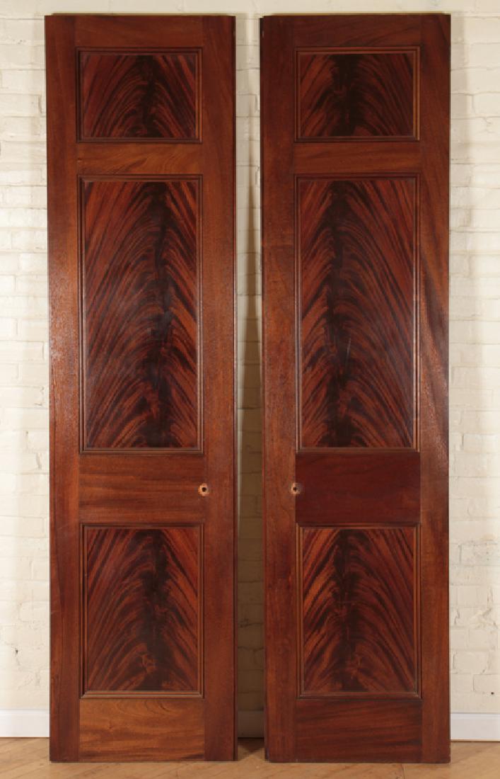 PAIR RAISED PANEL FLAME MAHOGANY DOORS (1 of 5)
