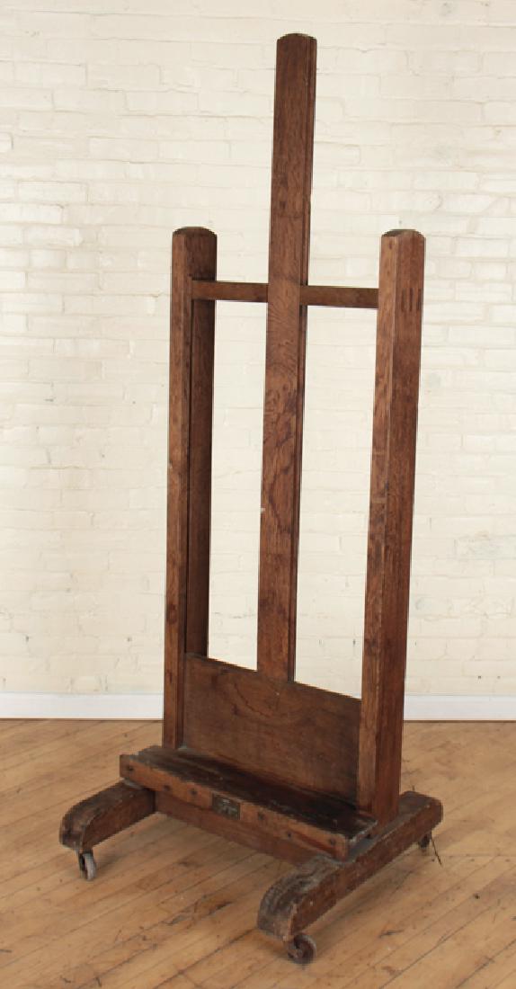 ANTIQUE OAK ARTIST STUDIO ADJUSTABLE EASEL C.1900 (1 of 6)