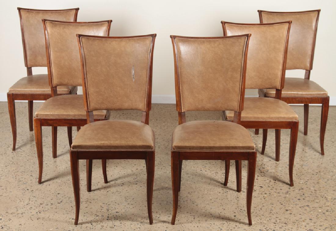 SET 6 FRENCH UPHOLSTERED DINING ROOM CHAIRS 1950 (1 of 5)