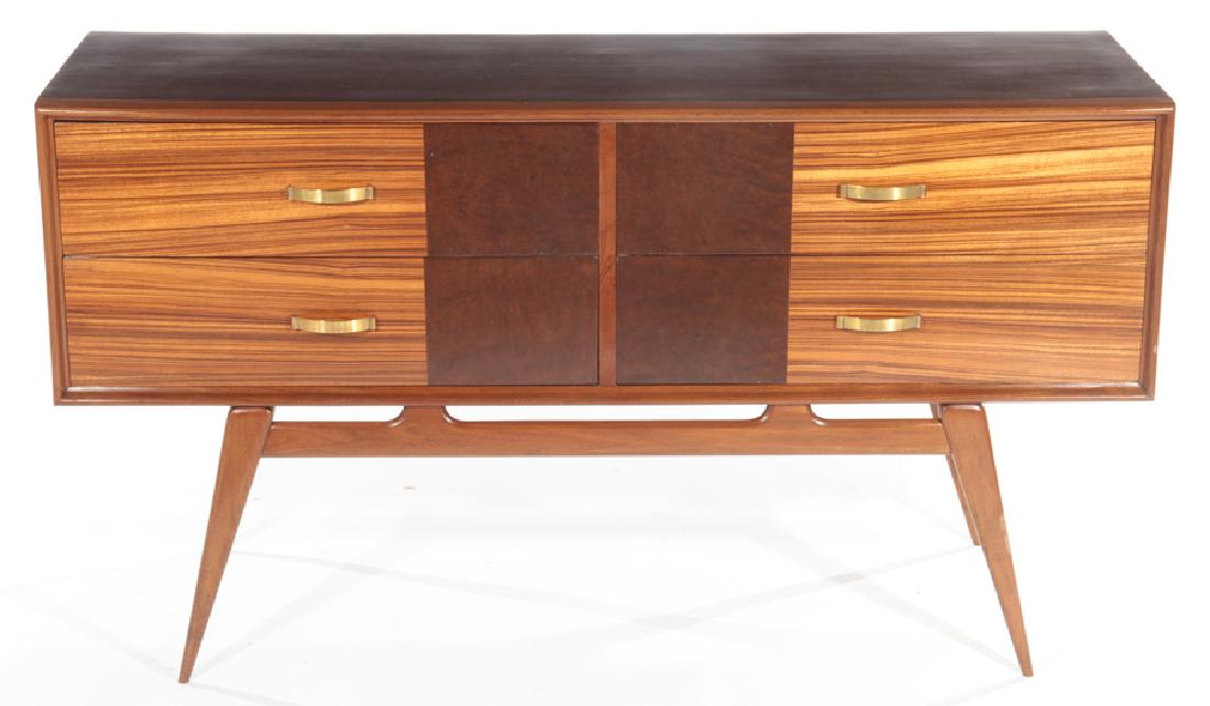 SATINWOOD BURL WOOD MID CENTURY MODERN COMMODE (1 of 5)