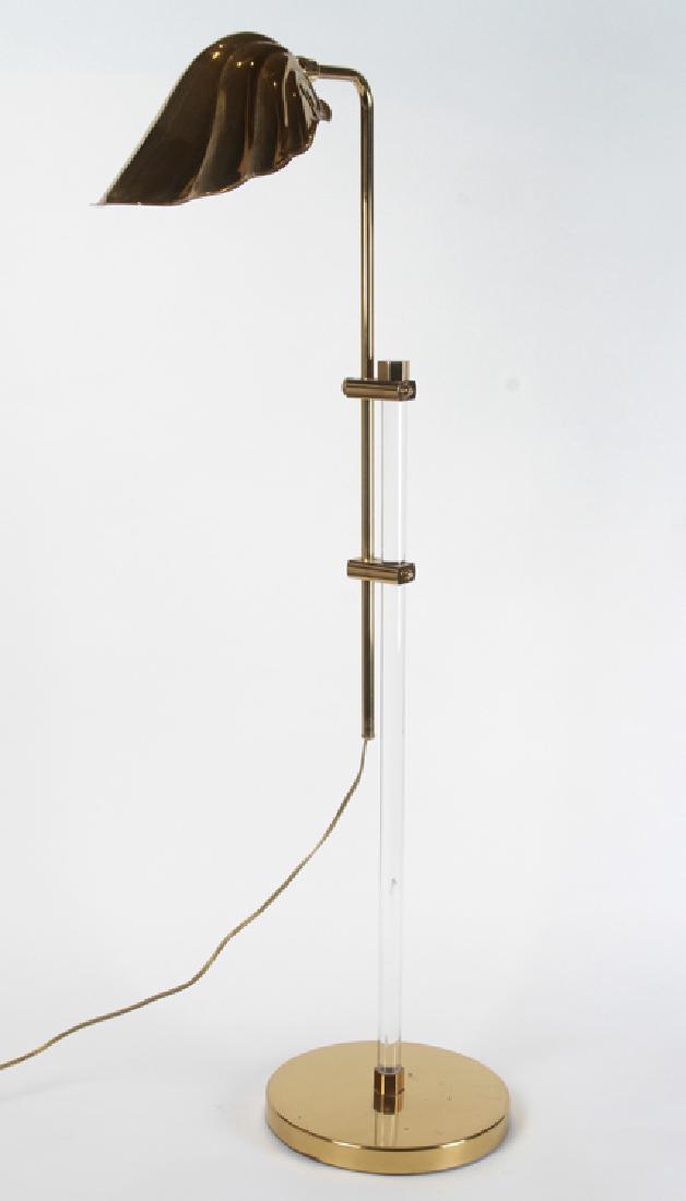 MID CENTURY MODERN BRASS AND LUCITE FLOOR LAMP (1 of 4)