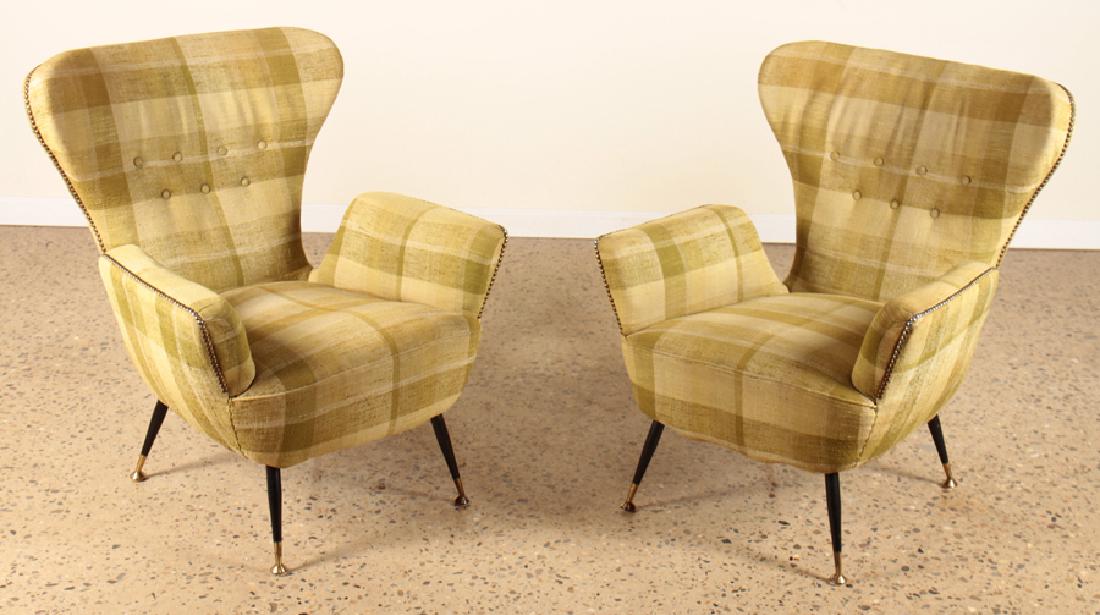 PAIR ITALIAN PAOLO BUFFA LOUNGE CHAIRS C.1960 (1 of 6)