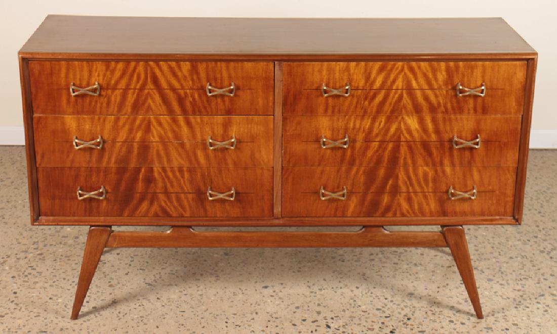 ITALIAN MAHOGANY COMMODE BRASS HARDWARE C.1960 (1 of 5)