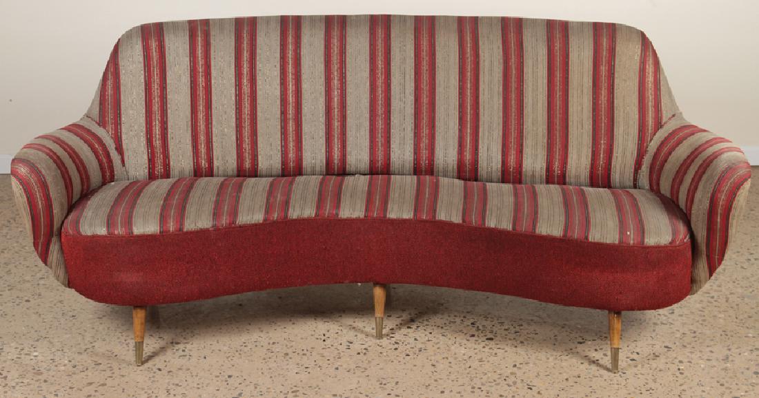 MID CENTURY MODERN UPHOLSTERED CURVED BACK SOFA (1 of 4)