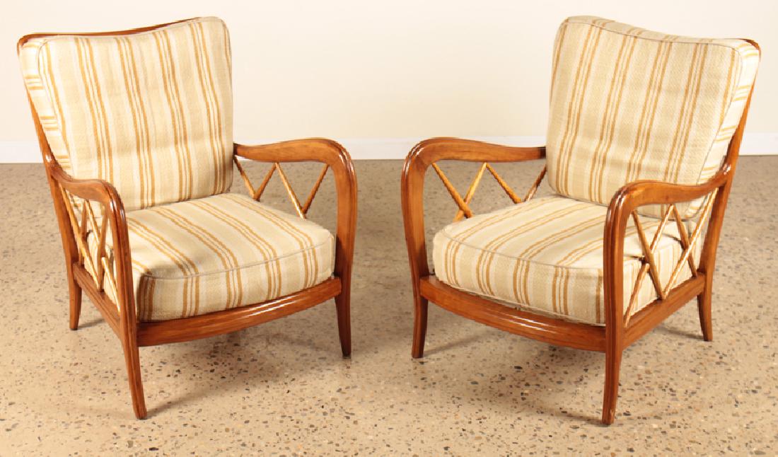 PAIR ITALIAN CHAIRS MAPLE FRAME BY PAOLO BUFFA (1 of 5)