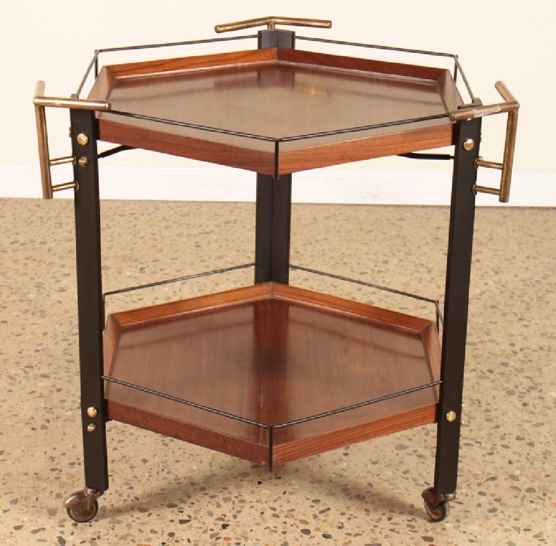 MAHOGANY ITALIAN 6-SIDED BAR CART CIRCA 1960 (1 of 4)