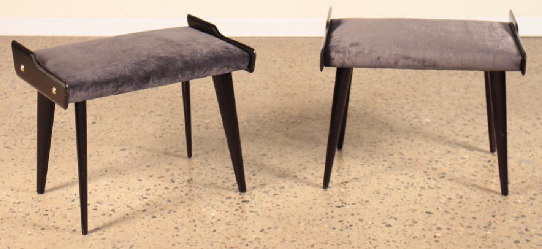 PAIR AFRICAN MAHOGANY ITALIAN STOOLS CIRCA 1950 (1 of 5)