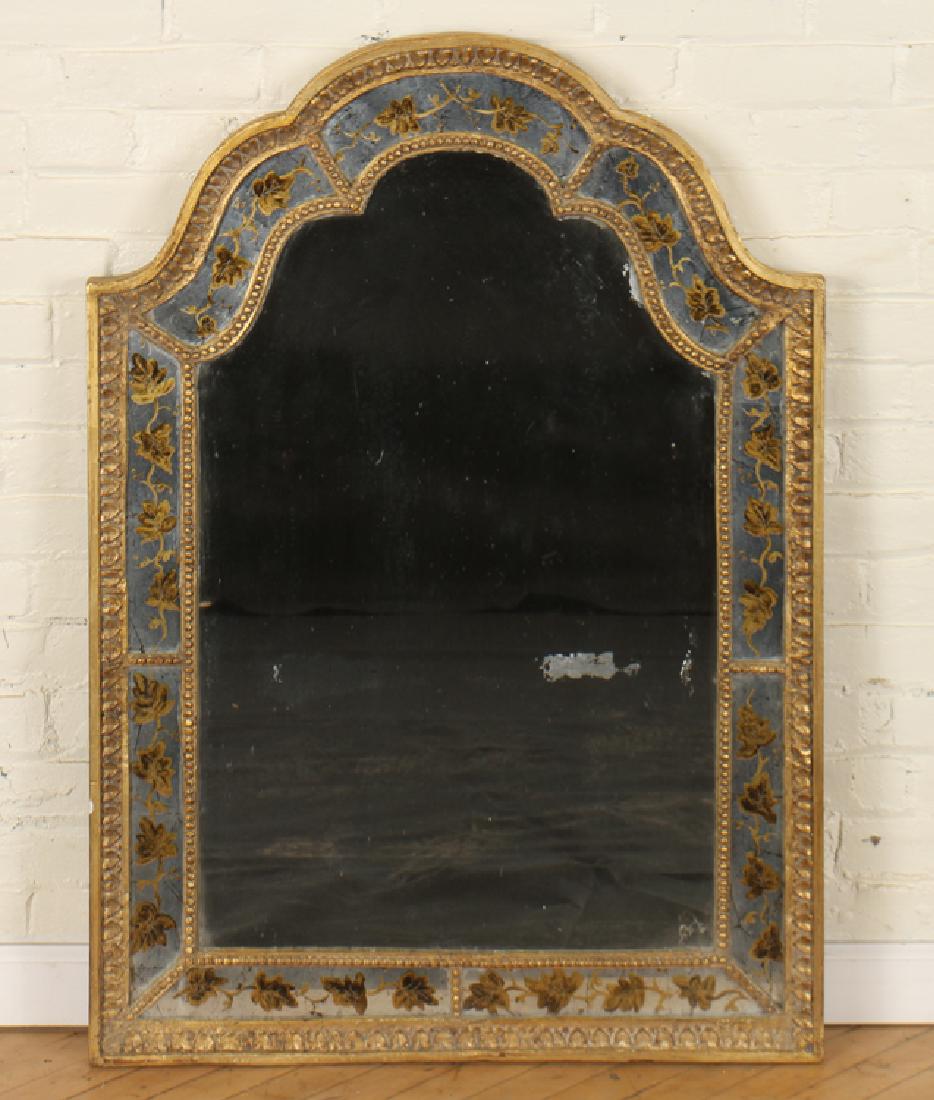 JANSEN CURVED CARVED GILT WOOD MIRROR (1 of 4)