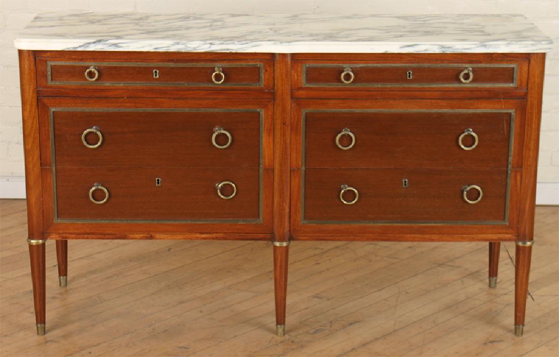 FRENCH JANSEN STYLE MARBLE TOP DOUBLE DRESSER (1 of 5)