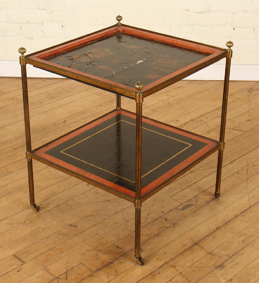 FRENCH BRASS 2 TIER SIDE TABLE BY JANSEN (1 of 3)