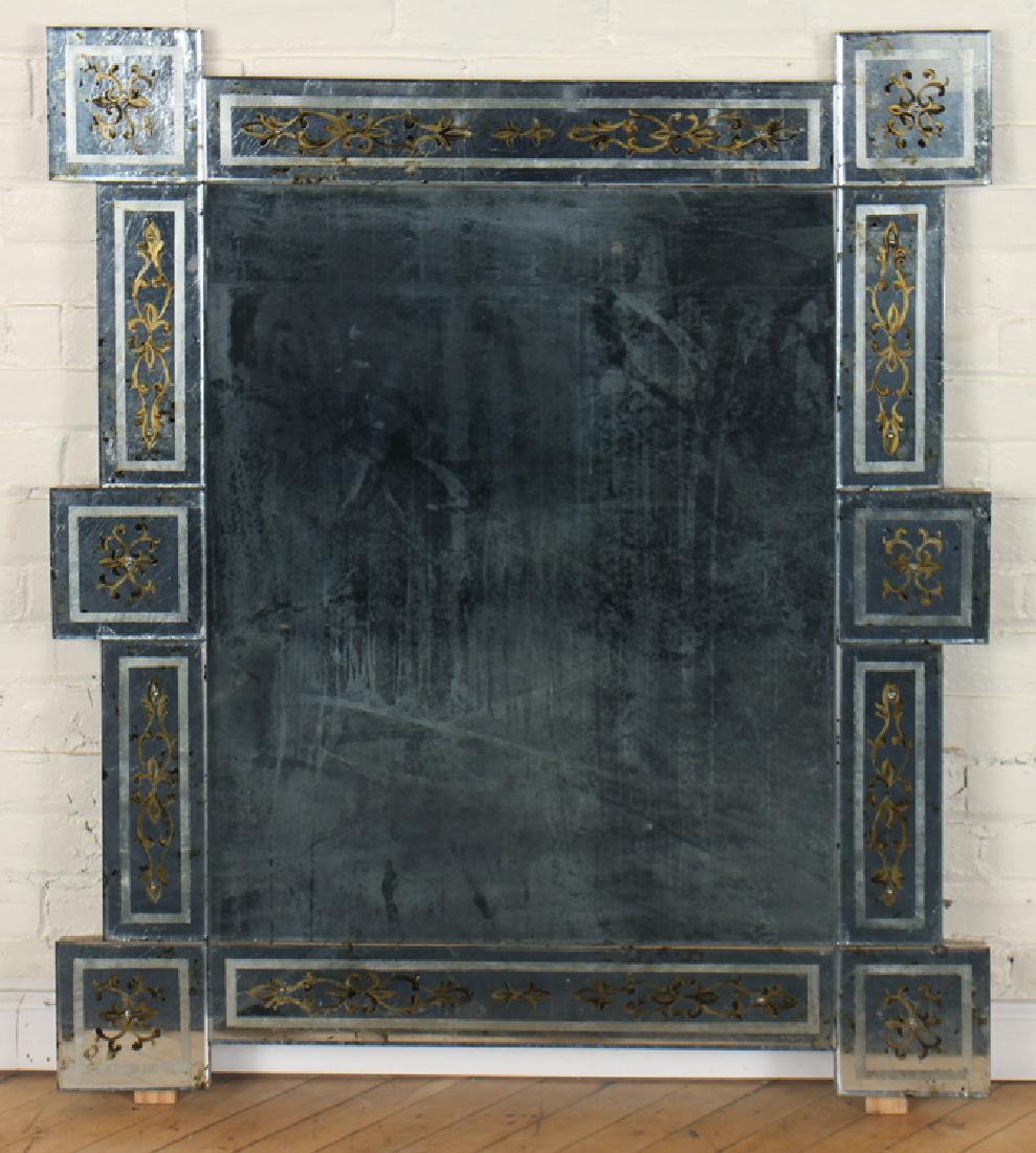 JANSEN MIRROR EGLOMISE DECORATED C.1950 (1 of 3)