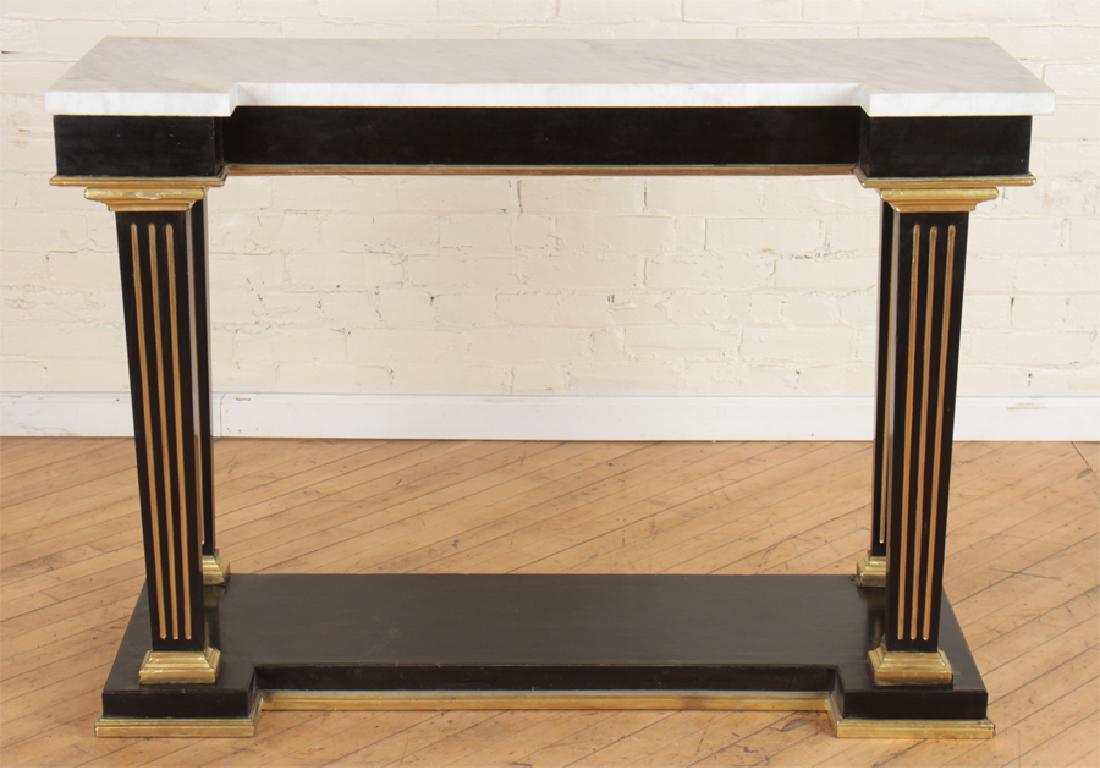JANSEN MARBLE TOP EBONIZED CONSOLE TABLE C.1940 (1 of 5)