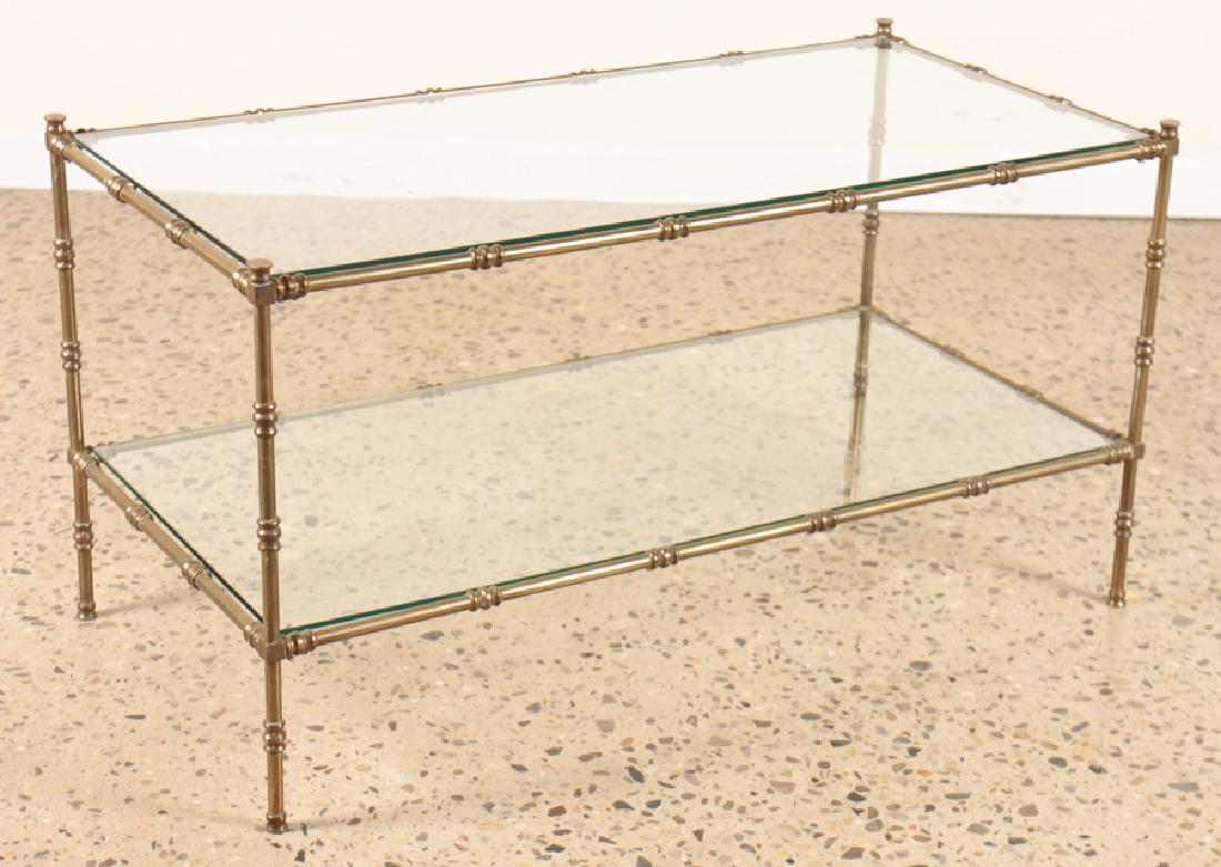BAGUES STYLE BRONZE AND GLASS COFFEE TABLE C.1960 (1 of 4)