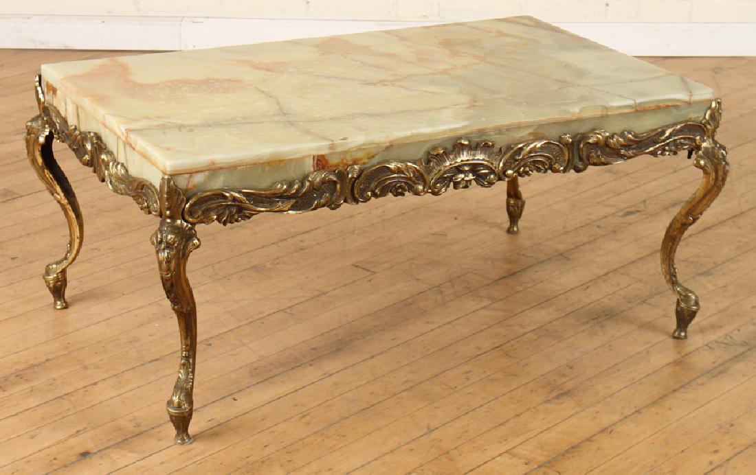 ITALIAN BRASS COFFEE TABLE WITH CABRIOLE LEGS (1 of 5)