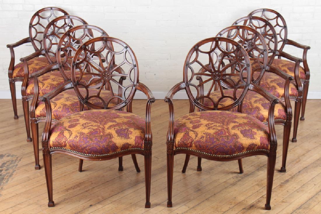 SET 8 HEPPLEWHITE STYLE MAHOGANY DINING CHAIRS (1 of 6)
