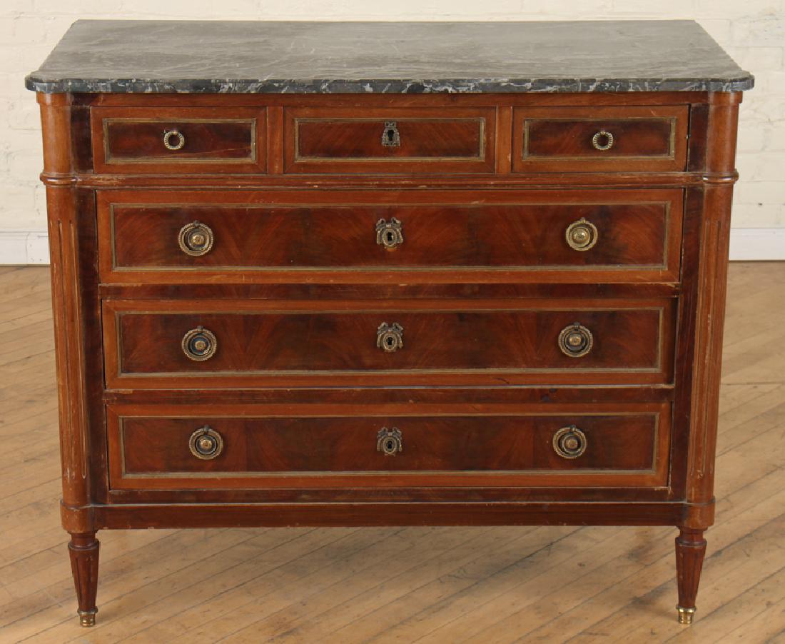 FRENCH DIRECTOIRE STYLE MAHOGANY MARBLE COMMODE (1 of 5)